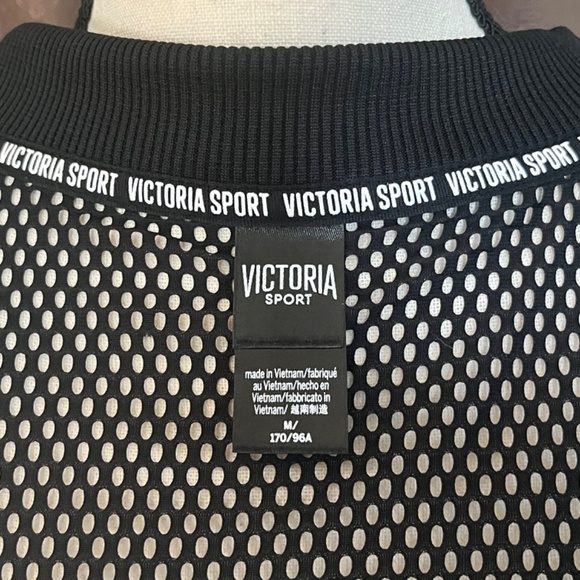 Victoria Sport Black Mesh Bomber Style Jacket Size Medium NWOT - Picture 9 of 10